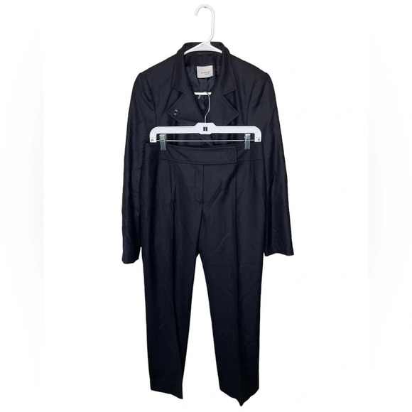 Akris Punto Two Piece Black Wool Blazer Jacket Top & Pant Set Size US 8 - Picture 2 of 9